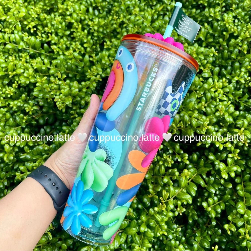 NWT✨Starbucks 2025 Back to School Graphic Tumbler with Silicone Floral Lid Charm - Picture 5 of 9